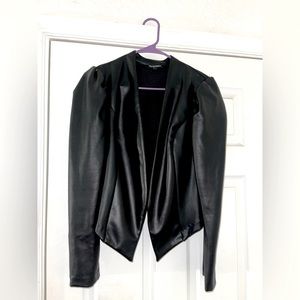 Leather crop jacket